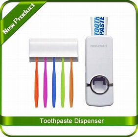 Automatic Toothpaste Dispenser With 5-Slot Brush Holder